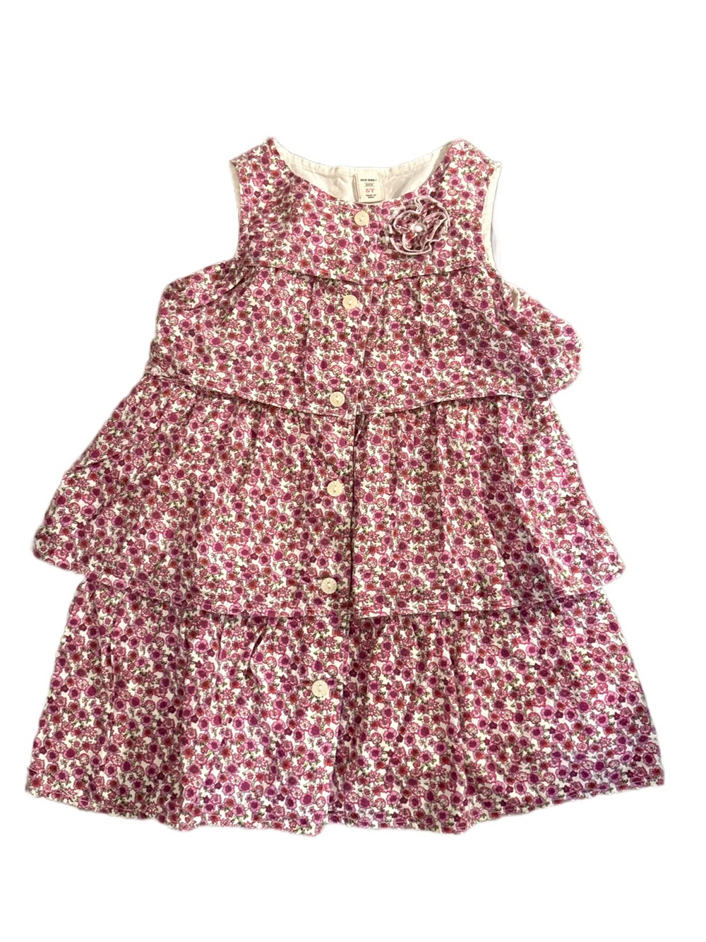 5/$15 Old Navy Pink Floral Tiered Sundress size 5